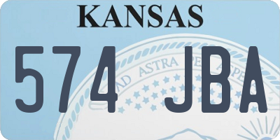 KS license plate 574JBA