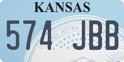 KS license plate 574JBB