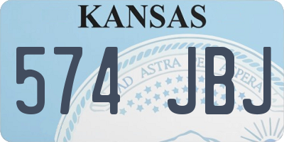 KS license plate 574JBJ