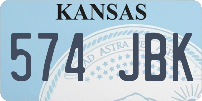 KS license plate 574JBK