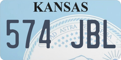 KS license plate 574JBL