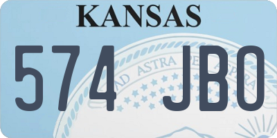 KS license plate 574JBO