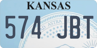 KS license plate 574JBT