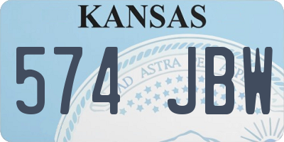 KS license plate 574JBW