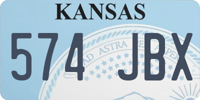 KS license plate 574JBX