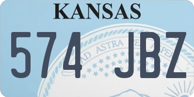 KS license plate 574JBZ