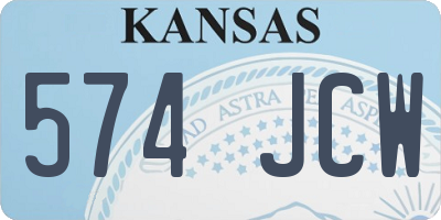 KS license plate 574JCW