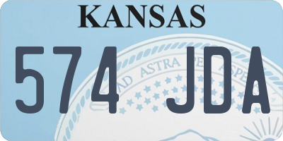 KS license plate 574JDA
