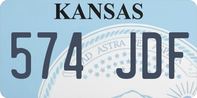 KS license plate 574JDF