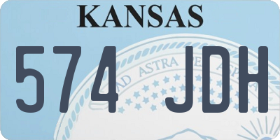 KS license plate 574JDH