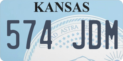 KS license plate 574JDM