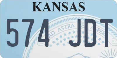 KS license plate 574JDT