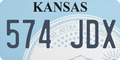 KS license plate 574JDX