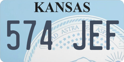 KS license plate 574JEF