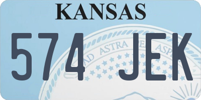 KS license plate 574JEK