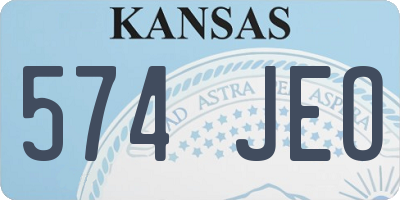 KS license plate 574JEO