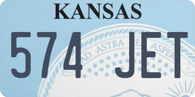 KS license plate 574JET