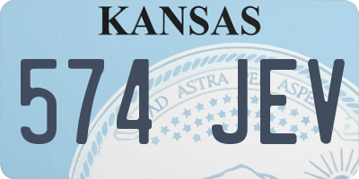 KS license plate 574JEV