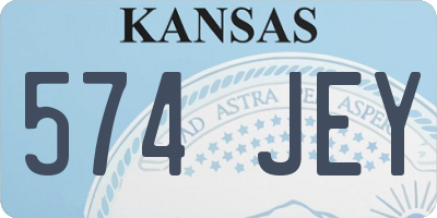 KS license plate 574JEY