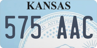 KS license plate 575AAC