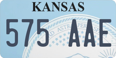 KS license plate 575AAE