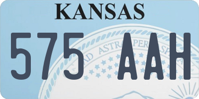 KS license plate 575AAH