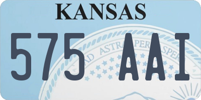 KS license plate 575AAI