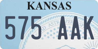 KS license plate 575AAK