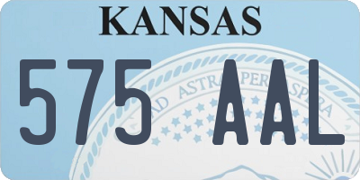 KS license plate 575AAL
