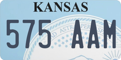 KS license plate 575AAM
