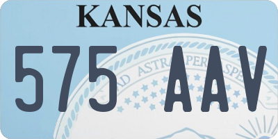KS license plate 575AAV