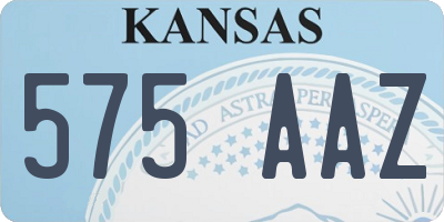 KS license plate 575AAZ