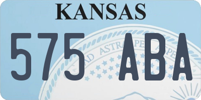 KS license plate 575ABA