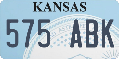 KS license plate 575ABK