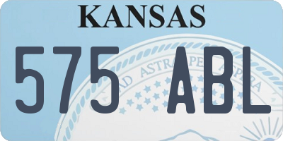 KS license plate 575ABL