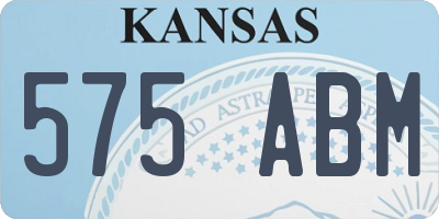 KS license plate 575ABM