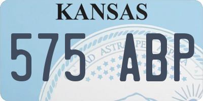KS license plate 575ABP