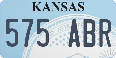 KS license plate 575ABR