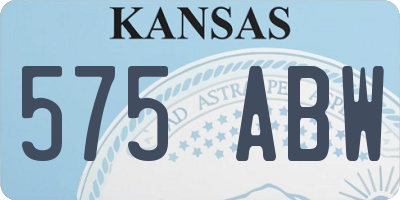 KS license plate 575ABW