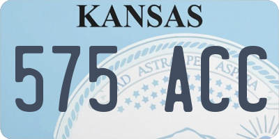 KS license plate 575ACC