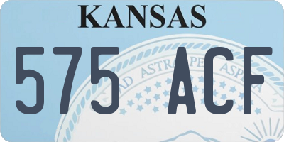 KS license plate 575ACF
