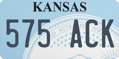 KS license plate 575ACK