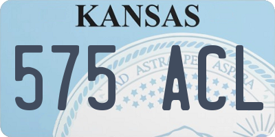 KS license plate 575ACL