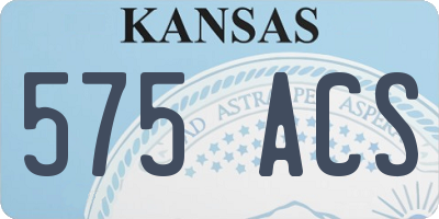 KS license plate 575ACS