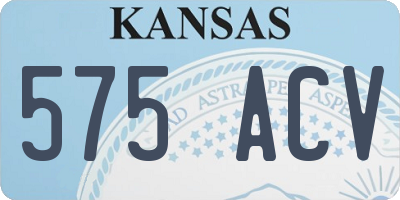KS license plate 575ACV