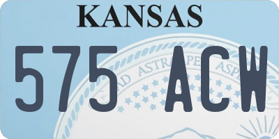 KS license plate 575ACW