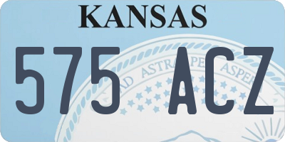 KS license plate 575ACZ