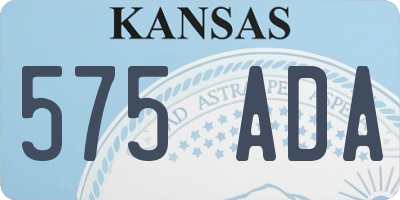 KS license plate 575ADA