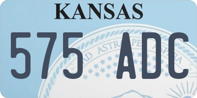 KS license plate 575ADC