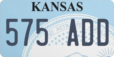 KS license plate 575ADD